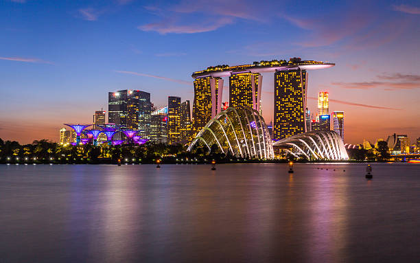 Singapore skyline with Marina Bay Sands and Gardens by the Bay